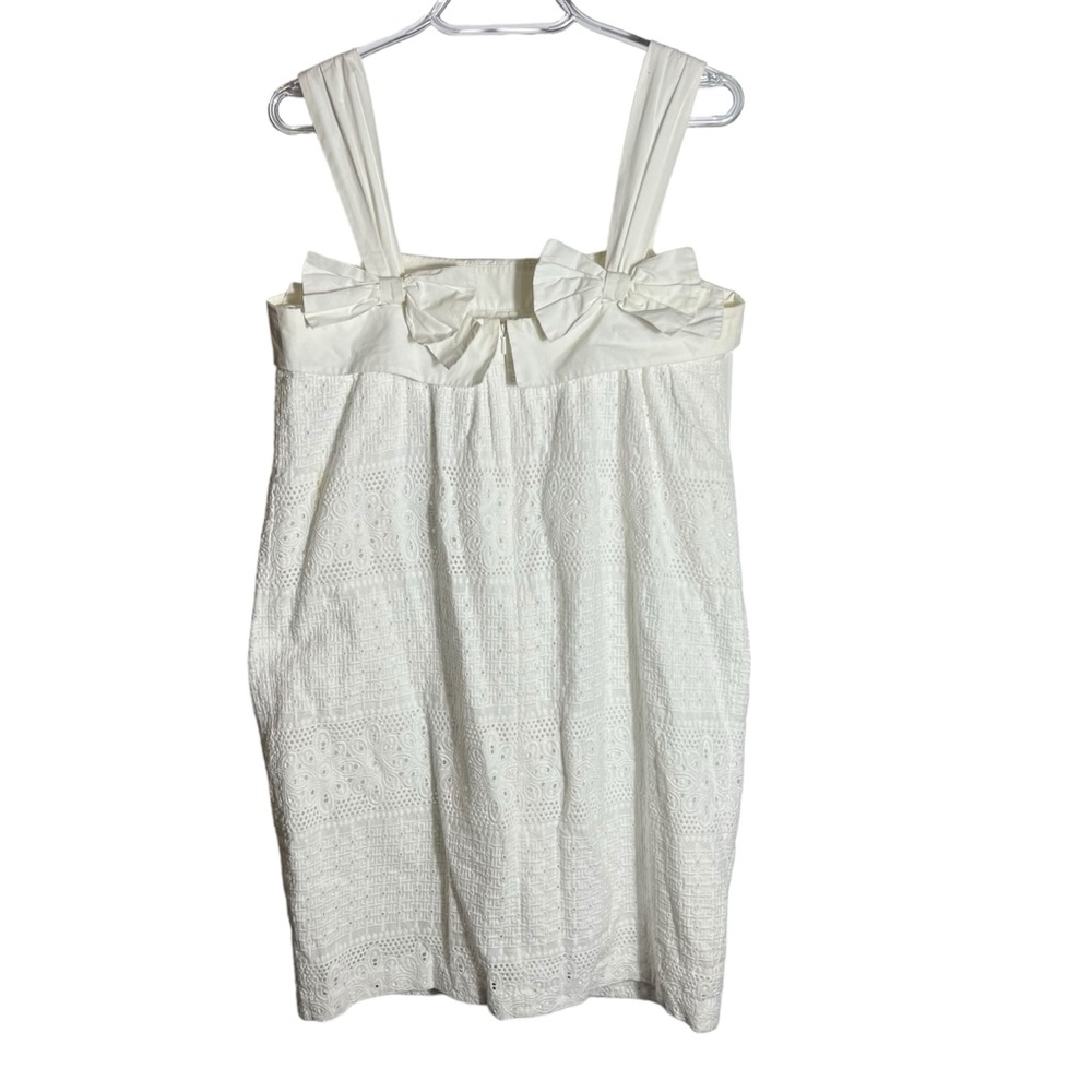 Lilly Pulitzer White Textured Eyelet Sundress with Bows, Size 6 - Picture 2 of 11